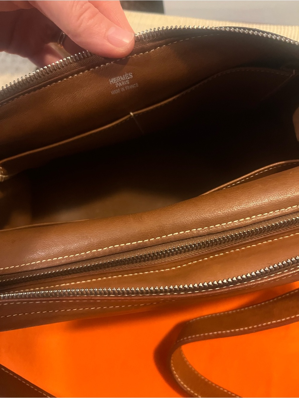 Hermès vintage Yeoh Leather Two-Tone shoulder Bag full set - Picture 14 of 16